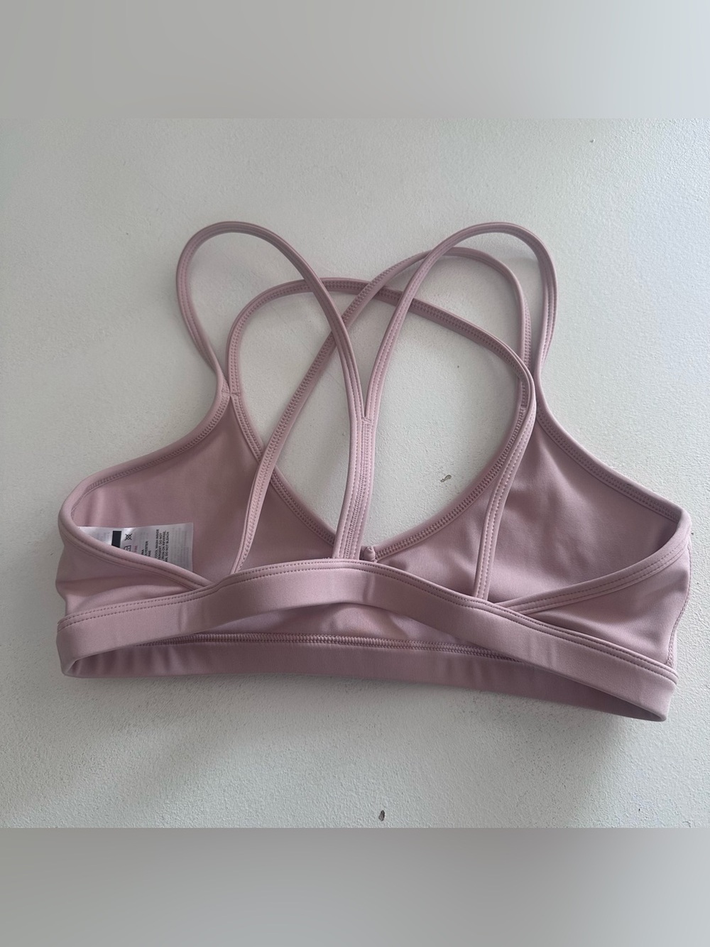 Aybl Essential Strappy Sports Bra in light Pink gym Pilates yoga size small Euc